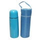 Stainless Steel Double Wall Vacuum Flask with PU Pouch - 350ml